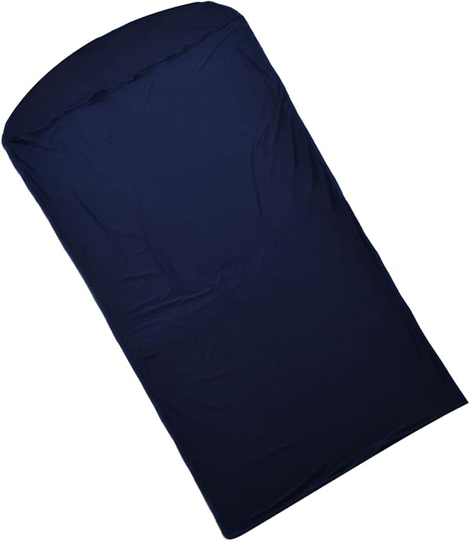 Ultralight Multifunctional Sleeping Bag Liner Elastic and Breathable for Camping Hiking Backpacking with Storage Bag Skin Friendly Polyester Fabric Unfolded Size 78.7x31.5in (Navy Blue)