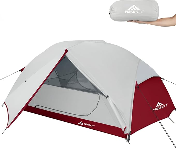 Forceatt Tent for 2 and 3 Person is Waterproof and Windproof Camping Tent for 3 to 4 SeasonsLightweight Aluminum Pole Backpacking Tent Can be Set Up QuicklyGreat for Hiking