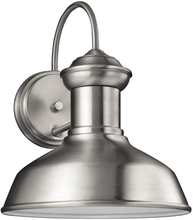 Sea Gull Lighting 8547701-04 Fredricksburg Small One Light Outdoor Wall Lantern Satin Aluminum