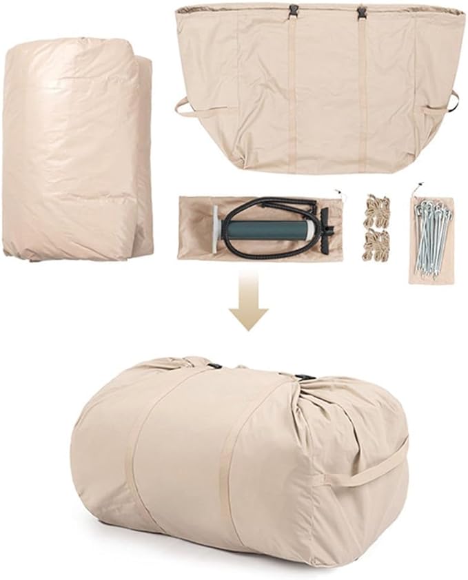UNIISTRENGH Inflatable Camping Tent Air Glamping Quick Set Up Waterproof Pop Up Tents with Stove Jack Hole and Carry Bag