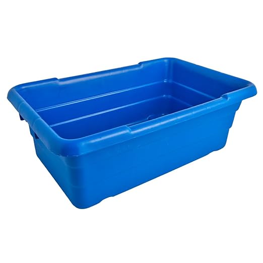 WHPL-8BL-RC Lug Blue Regular Bus Box with Handles 16″ W x 25″ L x 8″ H 31 lbs for Commercial Use Polyethylene
