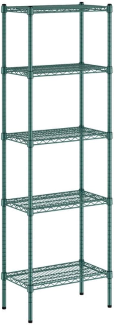 Commercial Wire Shelving Unit 5 Adjustable Shelves with 74 Posts Heavy-Duty Metal Storage Rack Multiple Sizes and Finishes Certified to NSF Standards (Green Epoxy 14 x 24)