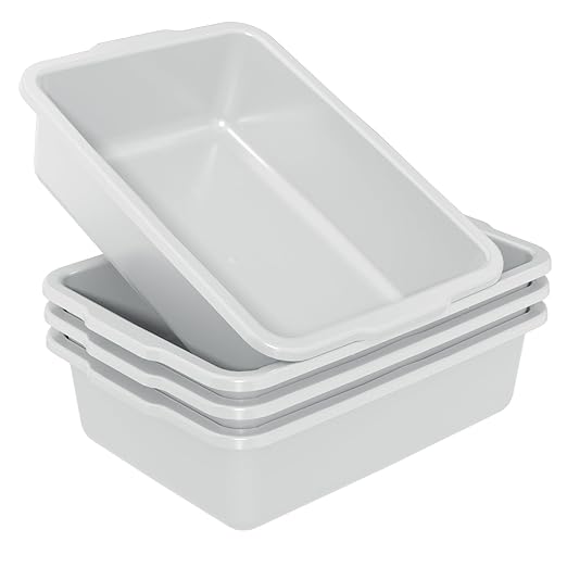 Sandmovie 25 L Commercial Bus Box Plastic Utility Restaurant Bus Tub 4 Packs