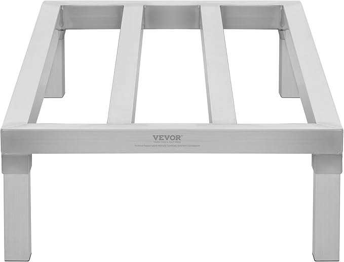VEVOR Aluminum Dunnage Rack 48” x 20” Commercial Food Floor Rack 8” Off the Floor 1800 lbs Capacity All-Welded Aluminum Storage Rack for Storage in Restaurants Kitchens Garages and Vehicles