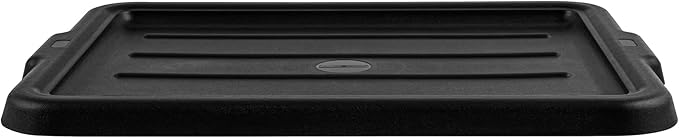 Restaurantware-LID ONLY: RW Clean 23.2 Inch x 16.9 Inch Bus Tub Lid 1 Snap-On Lid For Bus Box - With Handles Black Plastic Restaurant Tub Lid Bus Tub Sold Separately