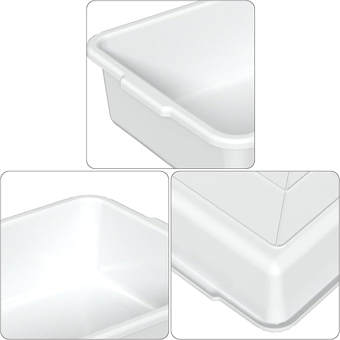Kekow 12-Pack Plastic Bus Box 13 L Commercial Bus Tubs (White)