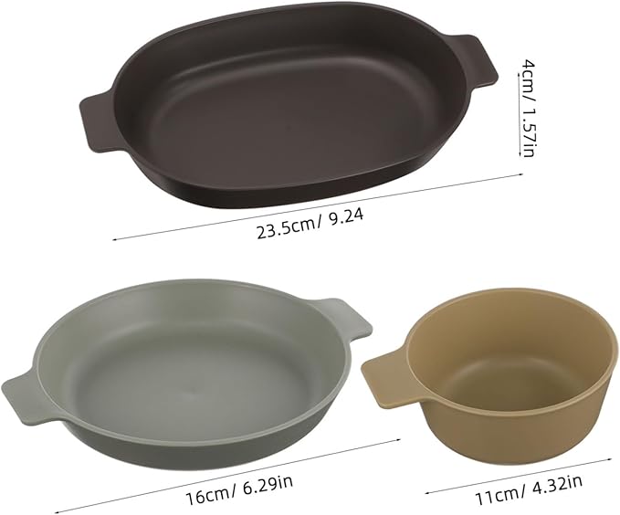 Portable Dish Set Outdoor Camping Bowl Plate Plastic Dinnerware Set Speckled Dinnerware for Dining Table