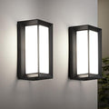 Black Modern Wall Mount Lights IP65 Aluminum Outdoor Porch Light 12W 3000K-6000K 2 Pack Exterior Wall Sconces for House Backyard Hallway