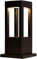 SLAWA Modern Outdoor Post Light Fixture LED Outdoor Column Lights with Aluminum housing IP55 Waterproof Square Pillar Lights Outdoor External Lawn Bollard Lantern for Porch Garden Front Yard