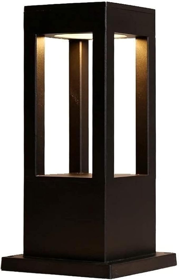 SLAWA Modern Outdoor Post Light Fixture LED Outdoor Column Lights with Aluminum housing IP55 Waterproof Square Pillar Lights Outdoor External Lawn Bollard Lantern for Porch Garden Front Yard