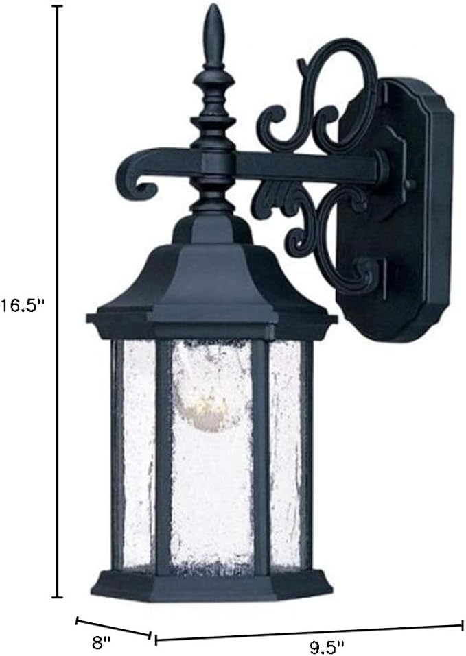 Acclaim 5184BK/SD Madison Collection 1-Light Wall Mount Outdoor Light Fixture Matte Black