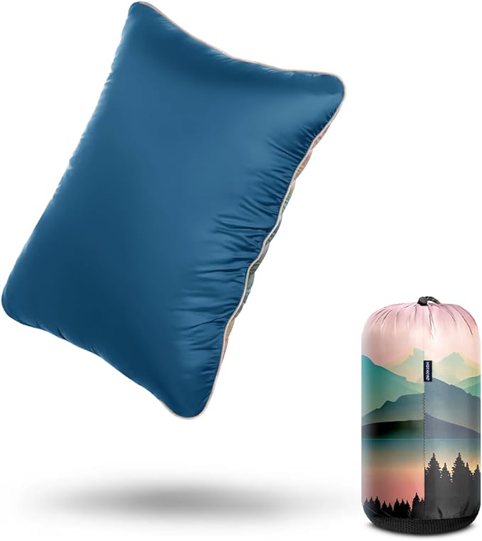 Camping PillowSupportive Compressible Travel Pillow Large Size Lightweight Camp Pillow with Storage Bag for CampingHikingBackpackingAirplane