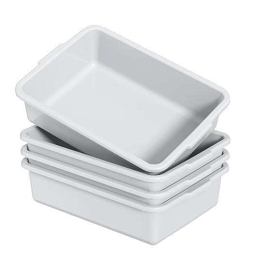 13 L Commercial Bus Box/Utility Box Dish Wash Basin Tub 4 Packs