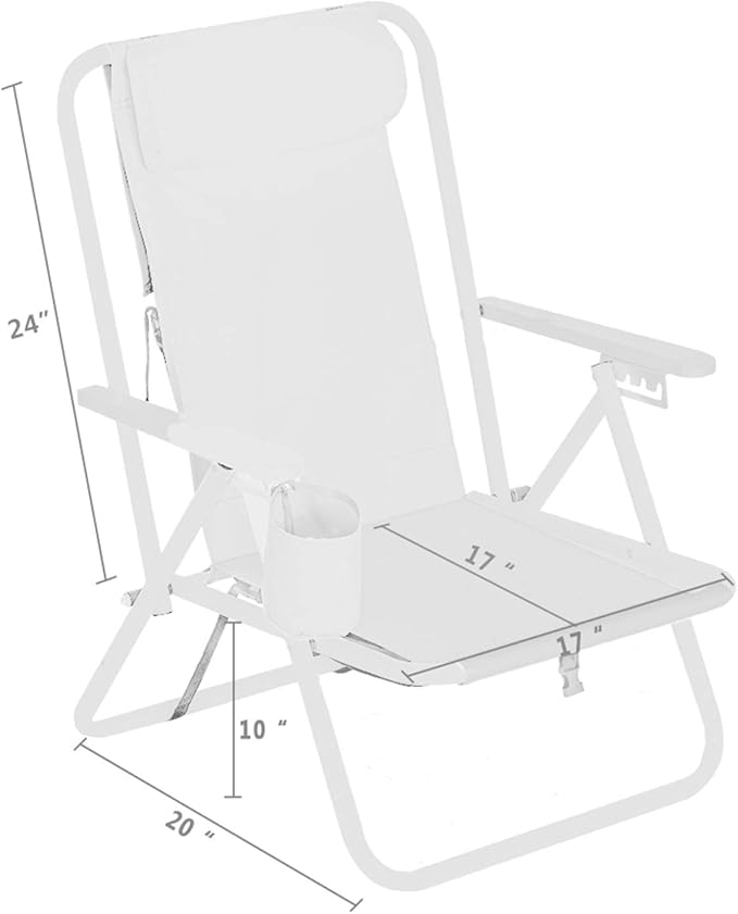 Classic Folding Backpack Beach Chair Waterside Backpack Beach Chair Folding Beach Chair Aluminum Lightweight and Portable Foldable Outdoor Camping Chair Backpack Outdoor Chair