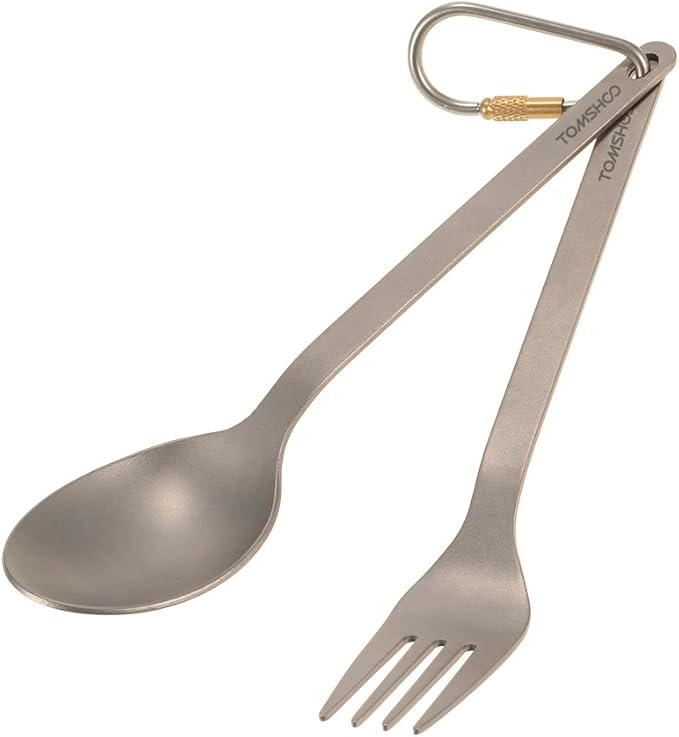 Spoons and Forks Set Flatware Cutlery Set Portable Design Mirror Polished Kitchen Utensil for Home Outdoor Camping Hiking BBQ Picnic Dishwasher Safe (Fork &amp Spoon)
