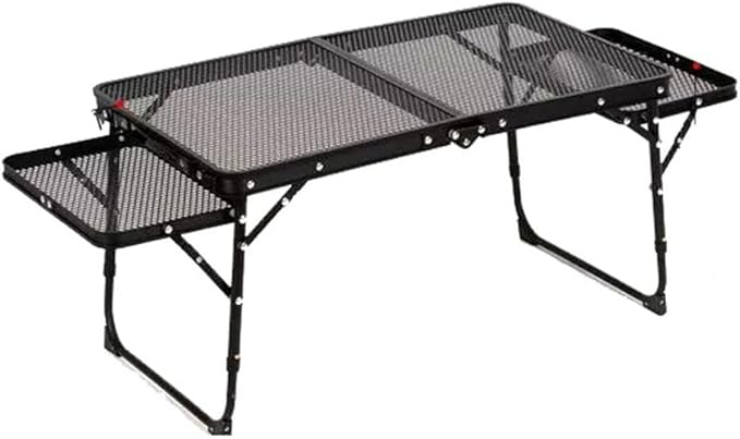 Camping Tables That Fold Up LightweightMetal Portable Grill Table for Outdoor Garden Patio BBQ Party MarketCamping Grill Side Table with 2 Wing Panels70cm/27.5”