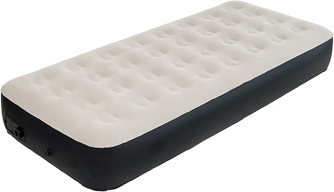DIMAR GARDEN Twin Size Air Mattress with Built-in Pump Inflatable Flocked AirBed Blow Up Mattress