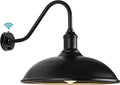 24 Inch Extra Large Outdoor Gooseneck Barn Light with Extended Gooseneck Arm - Automatic Dusk to Dawn Sensor Weatherproof Rustproof Wall Mounted Exterior Light Fixture for Farmhouse Garage