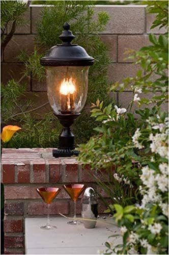 Maxim 3426WGOB Carriage House Traditional Early American DC Cast Aluminum Water Glass Outdoor Post/Pole Mount 1-Light 60 Watt 20H x 9W Oriental Bronze