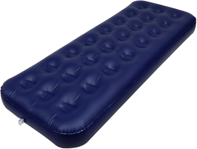 1Pc Mattress Single Inflatable Sleeping Mat for Camping Travel and Outdoor Use Comfortable Flocking Design Compact Easy to Carry for Sleepovers
