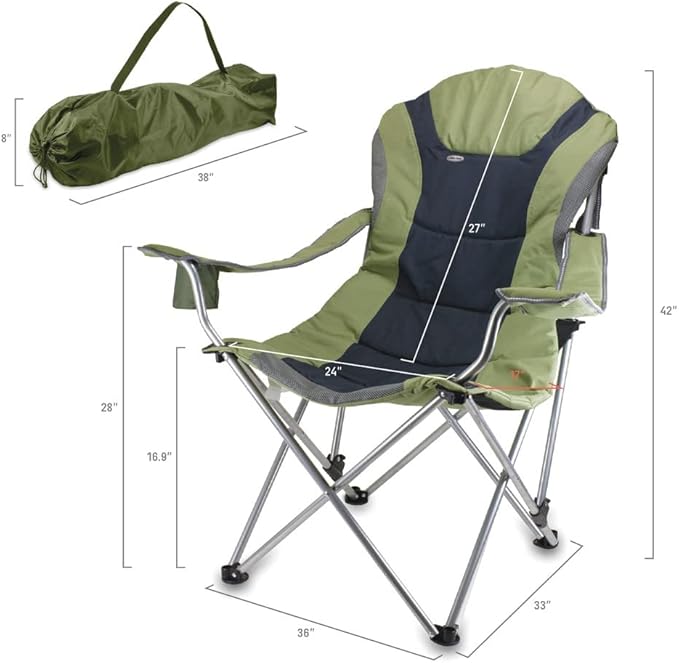 Picnic TIME NCAA Arkansas Razorbacks Reclining Camp Chair - Beach Chair for Adults - Sports Chair with Carry Bag