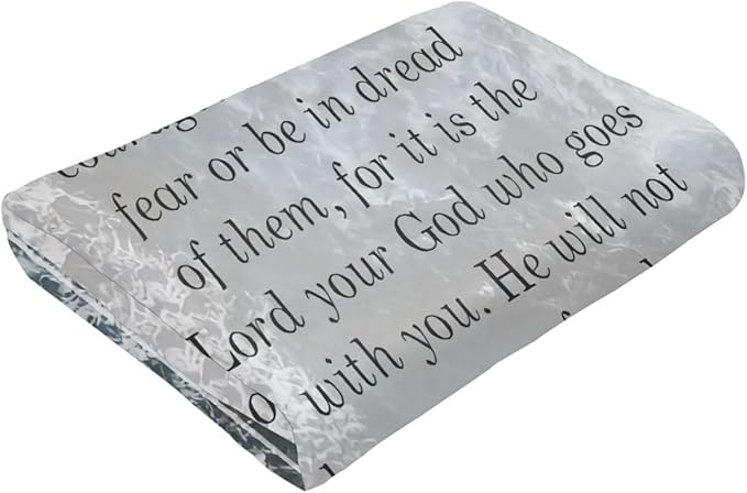 50X40 Deuteronomy 31 ：6 Lightweight Flannel Blanket - Soft and Breathable Polyester Suitable for Travel Camping and Home Decoration