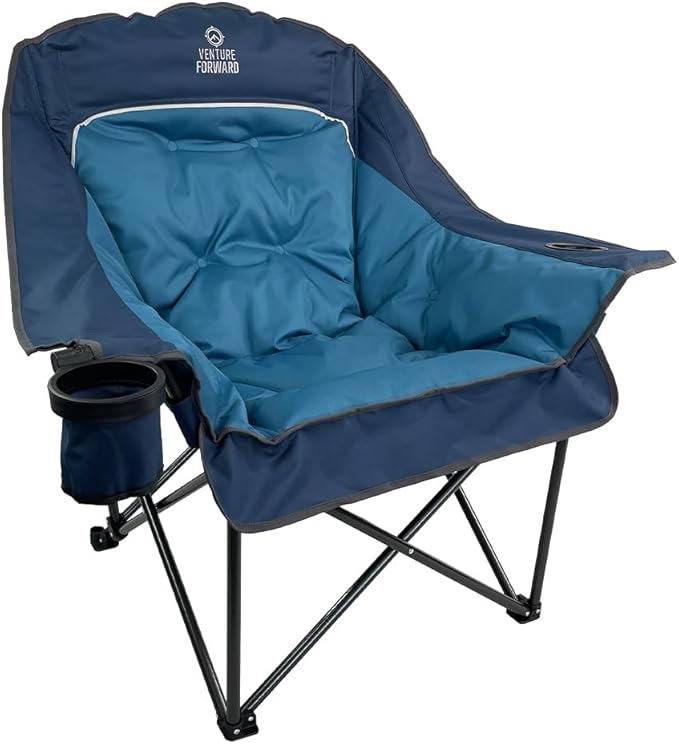 Oversized Folding Camping Chair - Portable and Comfortable 400 lbs. Weight Capacity - Perfect for Camping and Outdoor Activities