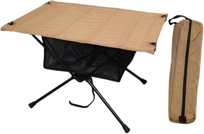 Portable Outdoor Side Table Folding Waterproofs Hiking Backpacking Fabric Metal Texture for Carrying Backpacking