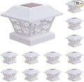 GreenLighting Evolve White Outdoor Post Cap Lights - 4x4/5x5 Post Caps Fits PVC/Vinyl - Waterproof Solar LED - 12 Pack