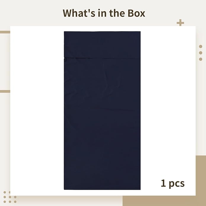 Adult Sleeping Bag Liner 45 X 83 Inch Soft Travel Sheet Washable With Storage Pouch Navy Blue