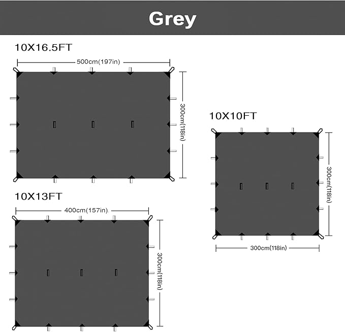 KALINCO Tent Tarp Picnic Mat Camping Tarp Tent Hammock Tarp pu Waterproof Camping tarp Tent Rain Fly Picnic Mat Survival Shelter Sunshade