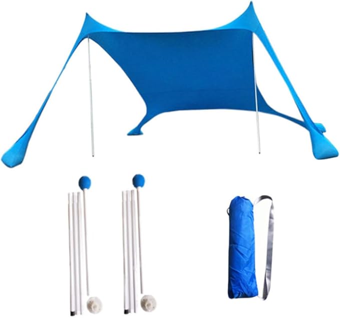 HANABASS Outdoor Beach Canopy Tent Multi Functional Sunshade for Camping Fishing and Outdoor Activities Blue Easy Setup Compact Storage for Family Relaxation