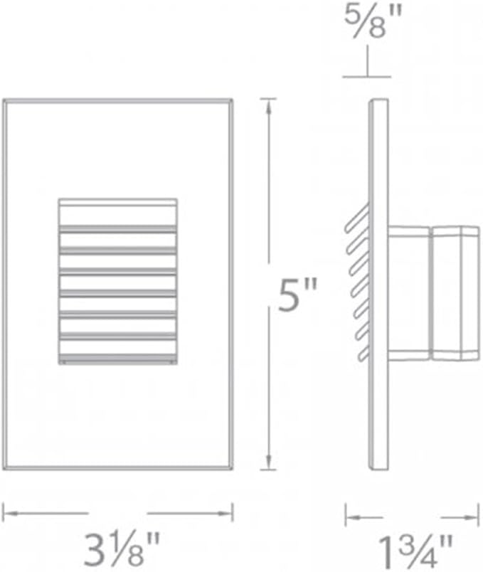 WAC Landscape Lighting LEDme 120V LED Vertical Louvered Indoor and Outdoor Step and Wall Light 3000K Built-in LED in Black