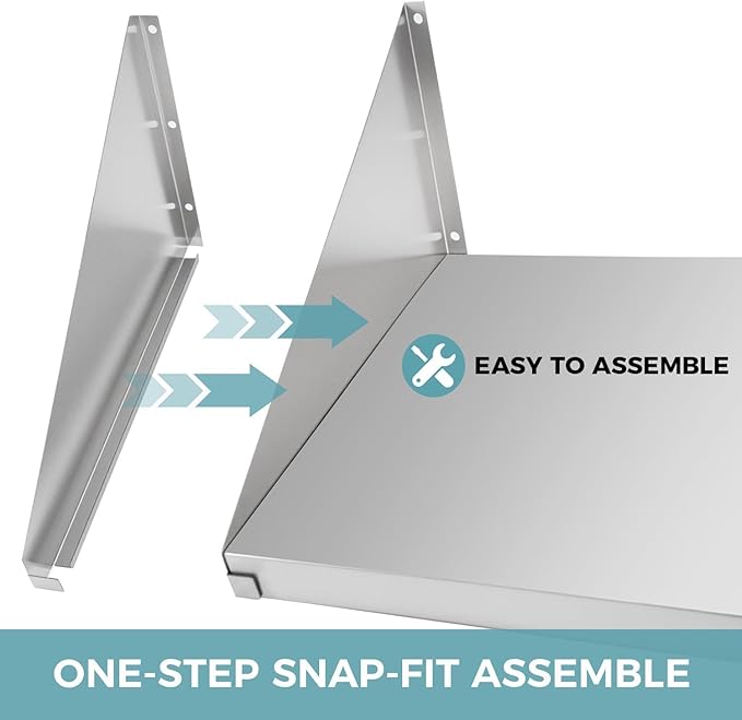 Stainless Steel Microwave Shelf Wall Mount 18 x 24 Commercial Heavy Duty Metal Appliance Wall Mounted Shelf 200 lb Commercial Microwave Rack for Restaurant Kitchen Bar and Shop