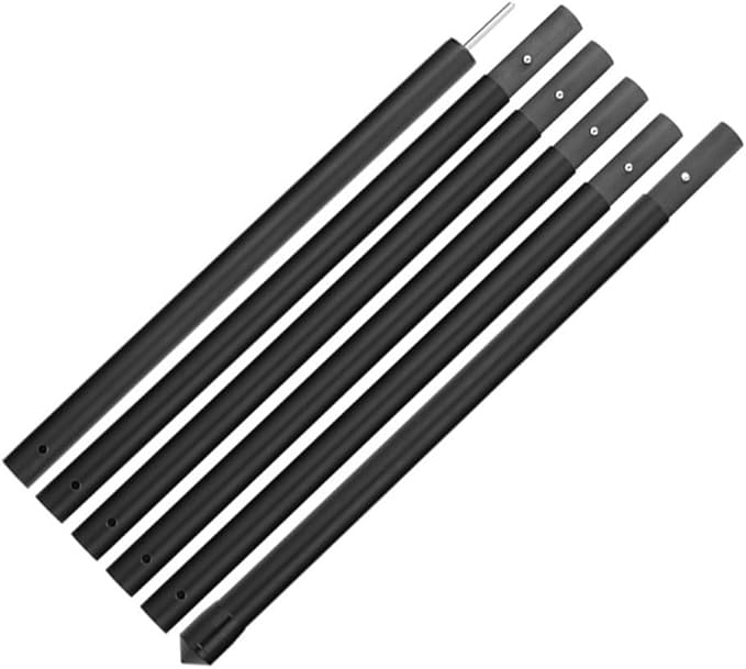 Carbon Fiber Tarp Poles Camping Canopy Adjustable Rods Tent Support Outdoor Hiking Lightweight Portable Multi-Section Design No Tools Required Easy Install Remove Luminous Cap(2.9m)