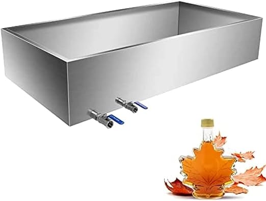 Maple Syrup Evaporator Pan 36x24x9.5 Inch Stainless Steel Syrup Evaporator Heavy Duty Maple Syrup Boiling Pan for Boiling Maple Syrup