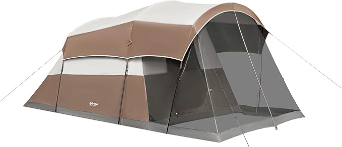 PORTAL 6/8/10 Person Family Camping Tent with Screen Room Water Resistant Big Tunnel Tents with Rainfly Large Family Tent for Camping Outdoor Patio