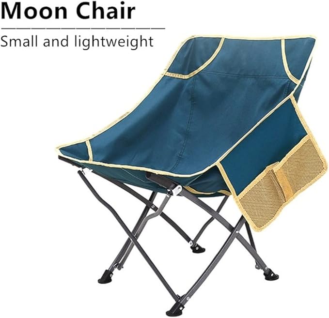 Moon Chair Lightweight for Outdoor Traveling Beach Fishing Chair Steel Multifunctional Camping Folding Chair(D Light Grey)