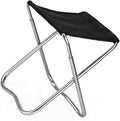 1pc Lightweight Folding Stool for Camping Fishing and Outdoor Activities Portable and Sturdy Alloy Chair Easy to Store and Carry Black