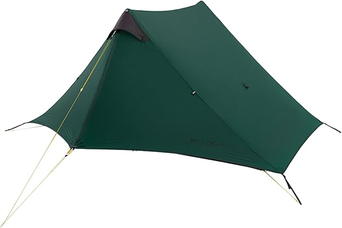3F UL GEAR Lanshan 2 Person Tent Hiking Ultralight Camping Tent Professional 15D Silnylon Rodless Trekking Pole Tent Waterproof Backpacking Outdoor for Camping Bivvy