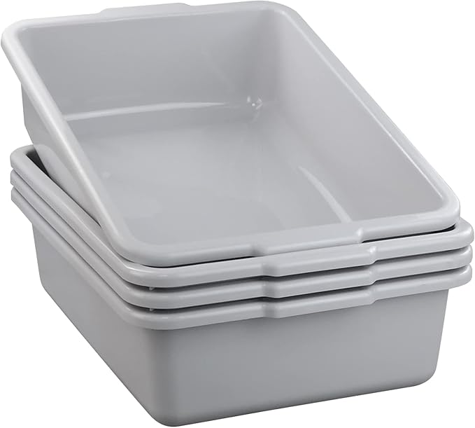 25 Quart Plastic Commercial Bus Box Restaurant Bus Tubs 4 Packs