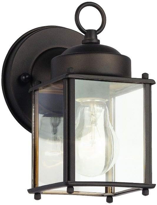 Kichler 9611OZ Patio Wall Sconce Lantern Outdoor Lighting 8.25 Height Bronze 1-Light (5 W x 9 H) 60 Watts