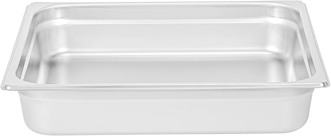 Restaurantware Hotel Pan 1 Count 2/3 Size Anti-Jam 2.5â€ Deep Freezable 24 Gauge Stainless Steel Steam Pan Lid Sold Separately for Use in Commercial Kitchens Cafeterias and Catering Event