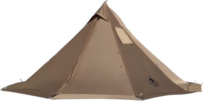 OneTigris Smokey HUT Hot Tent with Stove Jack Ultralight 4 Season Tipi Tent with Snow Skirt &amp Detachable Floor for Camping Hiking Bushcraft Backpacking