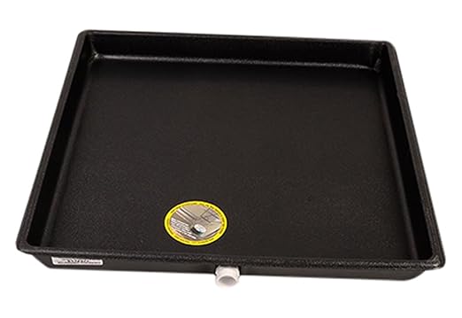 DiversiTech (6-2424L) A/C Secondary Condensate Drain Pan Air Conditioner Drip Pan with Rolled Edges 24 x 24 Plastic Tray Black