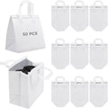 OMISTAR 50 PCS Insulated Take Away Bags 9.5x6x9.5 Thermal Containers - Commercial Grade Hot/Cold Pouches for Coffee Pizza &amp Grocery Delivery Professional Food Carriers