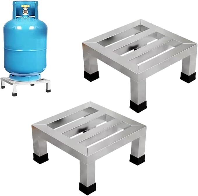 2 Pack Dunnage Rack 11.8 * 11.8 * 3.9 Inch Floor Stainless Steel Pallet Racks Commercial Food Floor Rack for Storage in Restaurants Kitchens Garages and Vehicles Hold Up 1000 lbs