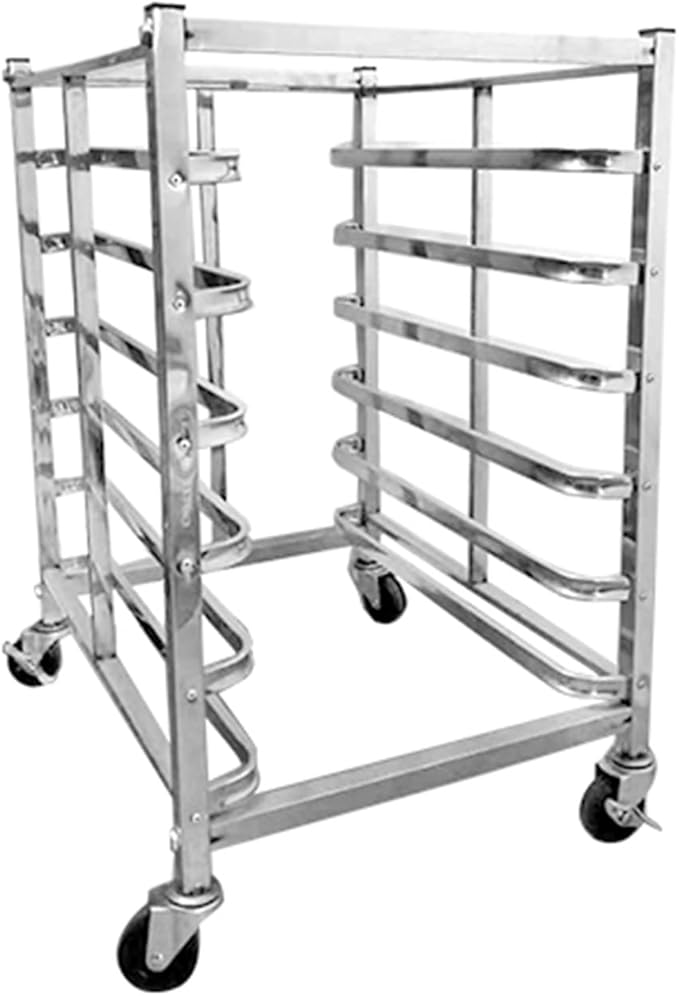 Commercial Bakery Racks with WheelsSteel Bun Pan Speed RackFood Trays Racks Cooling Cartsfor Cooking and Baking(6-Tier)