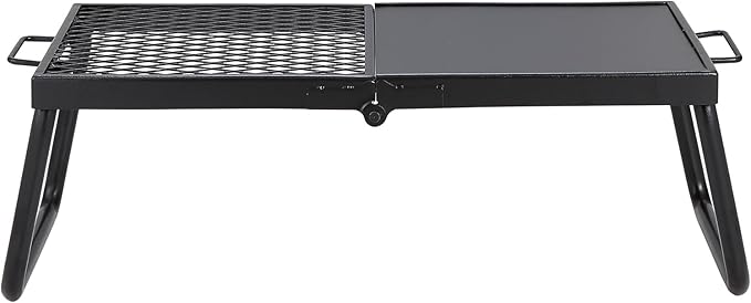 VEVOR Folding Campfire Grill Heavy Duty Steel Mesh Grate 22.4 Portable Camping Grates Over Fire Pit Camp Fire Cooking Equipment with Legs Carrying Bag Grilling Rack for Outdoor Open Flame Cooking