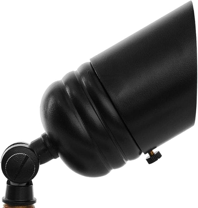 VOLT Fat Boy 12V Brass Outdoor Spotlight (Black) for Low Voltage Landscape Lighting of Yard Lawn Garden Patio Trees &amp House